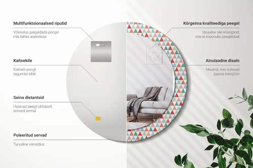 Okrúhle dekoračné zrkadlo na stenu Geometrický vzor