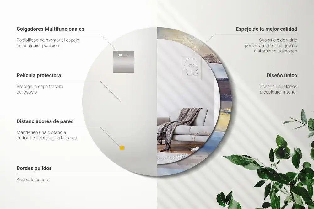 Okrúhle zrkadlo rám s potlačou Abstraktná maľba