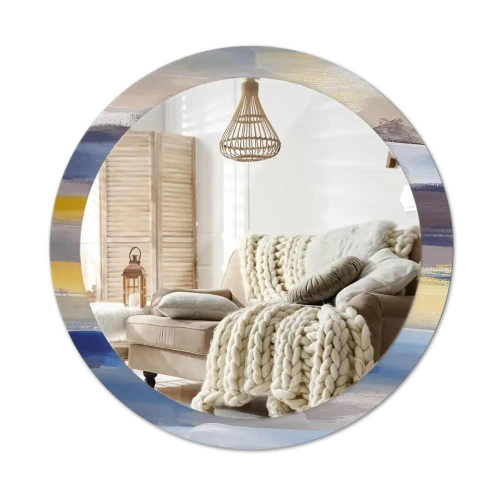 Okrúhle zrkadlo rám s potlačou Abstraktná maľba