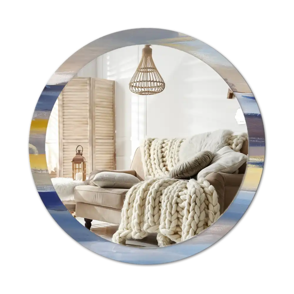 Okrúhle zrkadlo rám s potlačou Abstraktná maľba