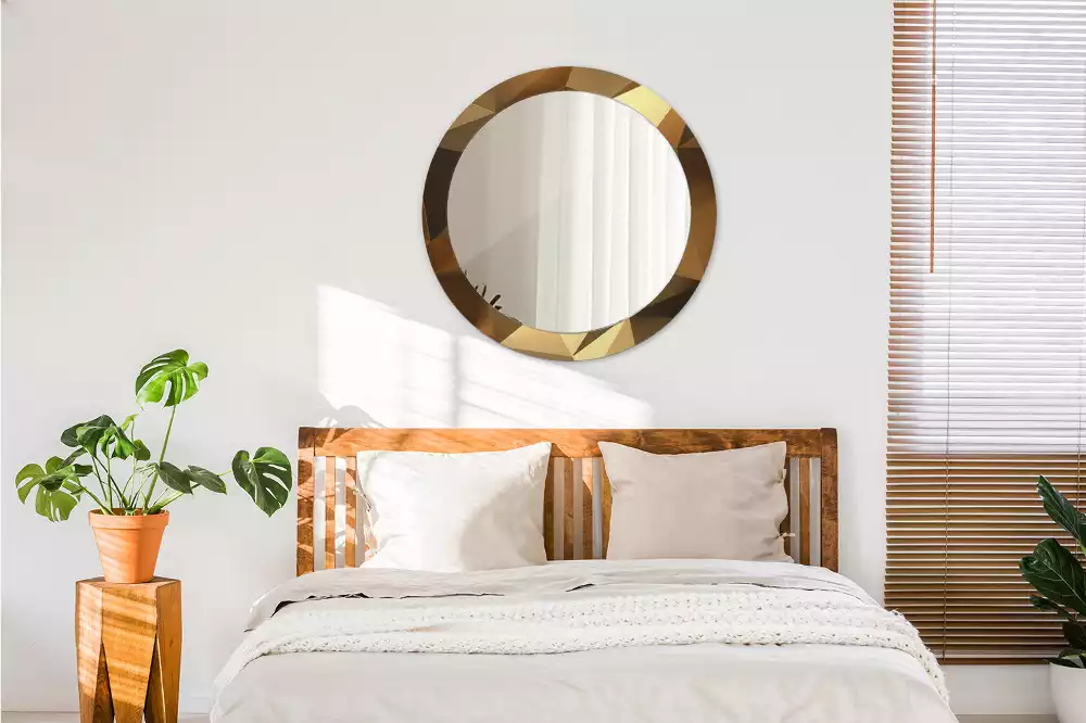 Okrúhle zrkadlo s potlačeným rámom Geometrický vzor