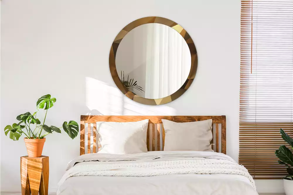 Okrúhle zrkadlo s potlačeným rámom Geometrický vzor