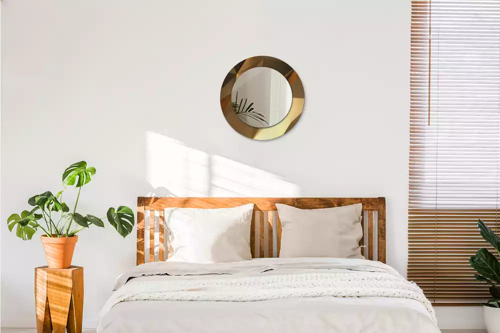 Okrúhle zrkadlo s potlačeným rámom Geometrický vzor