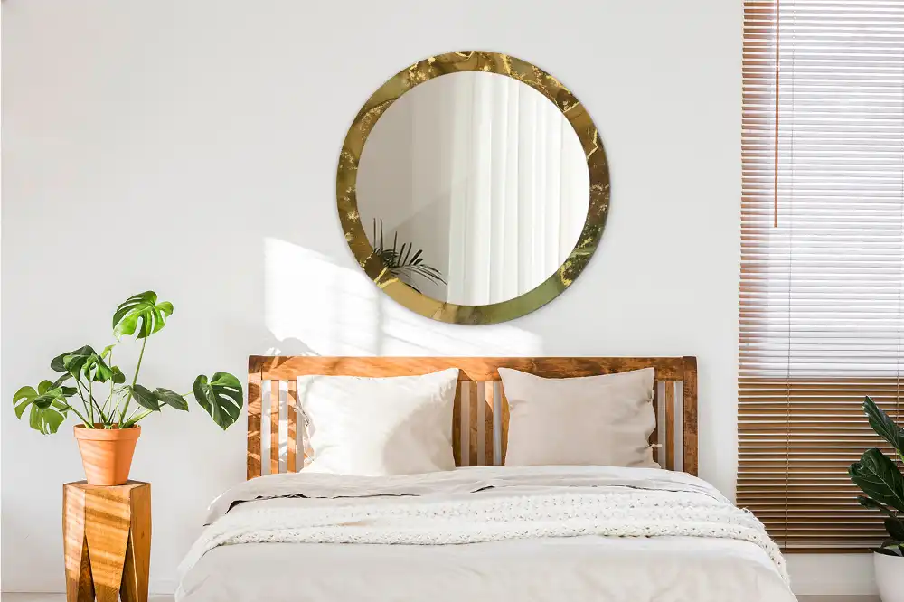 Okrúhle zrkadlo rám s potlačou Kovové víry