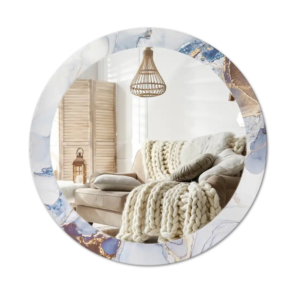 Okrúhle zrkadlo rám s potlačou Abstraktné umenie