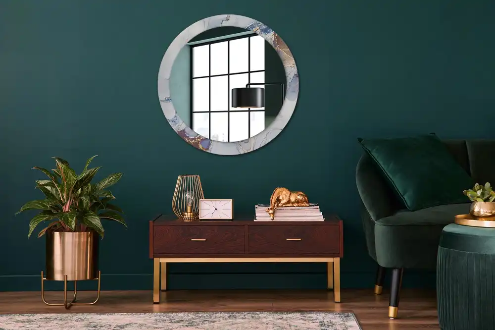 Okrúhle zrkadlo rám s potlačou Abstraktné umenie