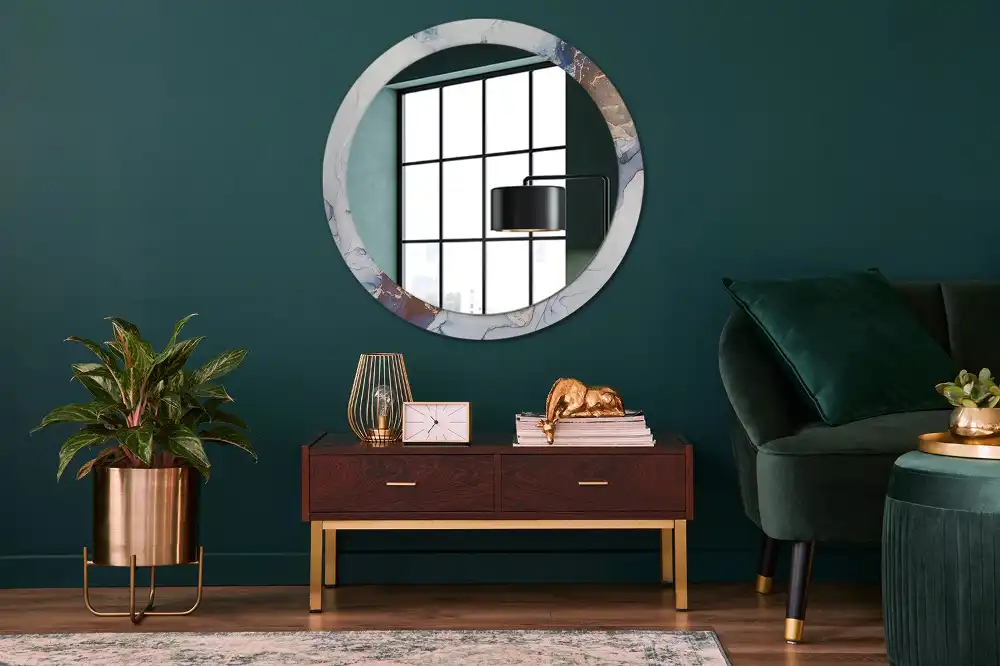 Okrúhle zrkadlo rám s potlačou Abstraktné umenie