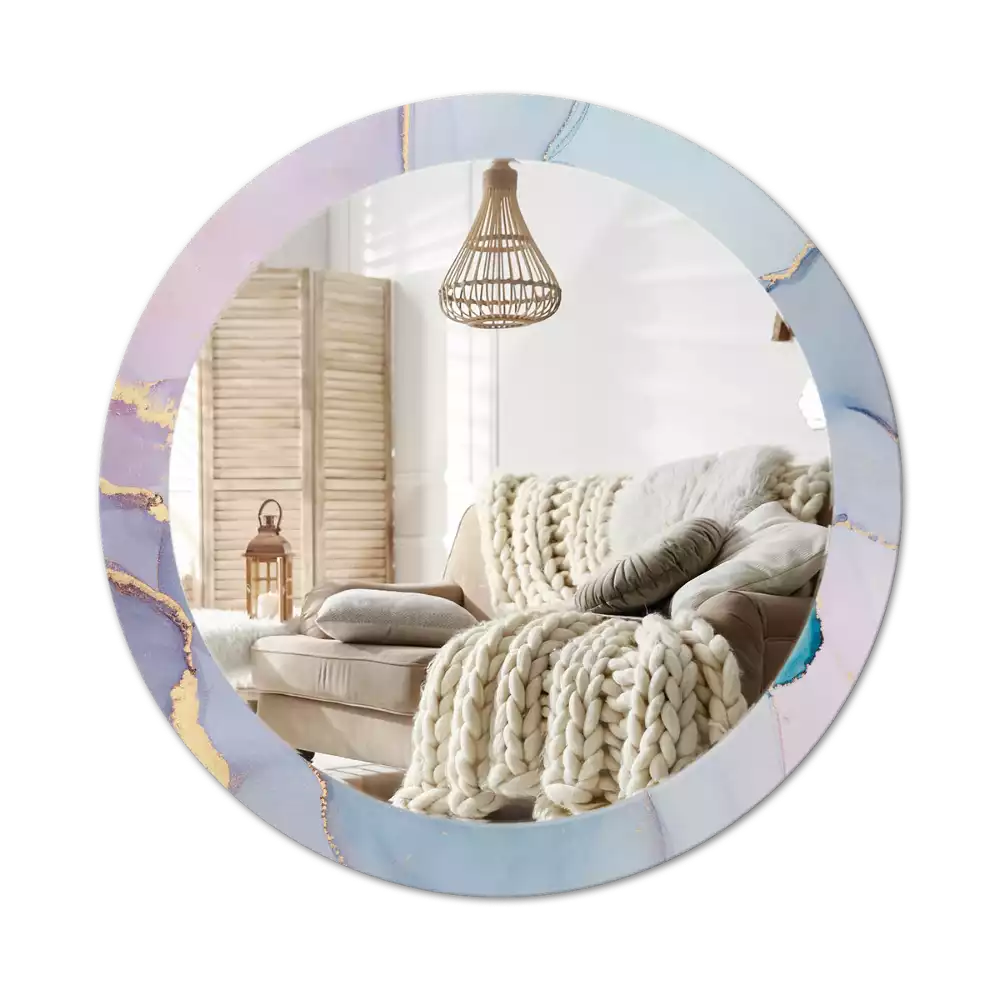 Okrúhle zrkadlo rám s potlačou Abstraktná tekutina