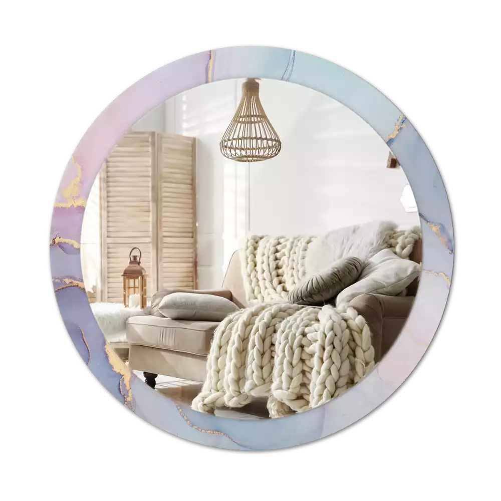 Okrúhle zrkadlo rám s potlačou Abstraktná tekutina