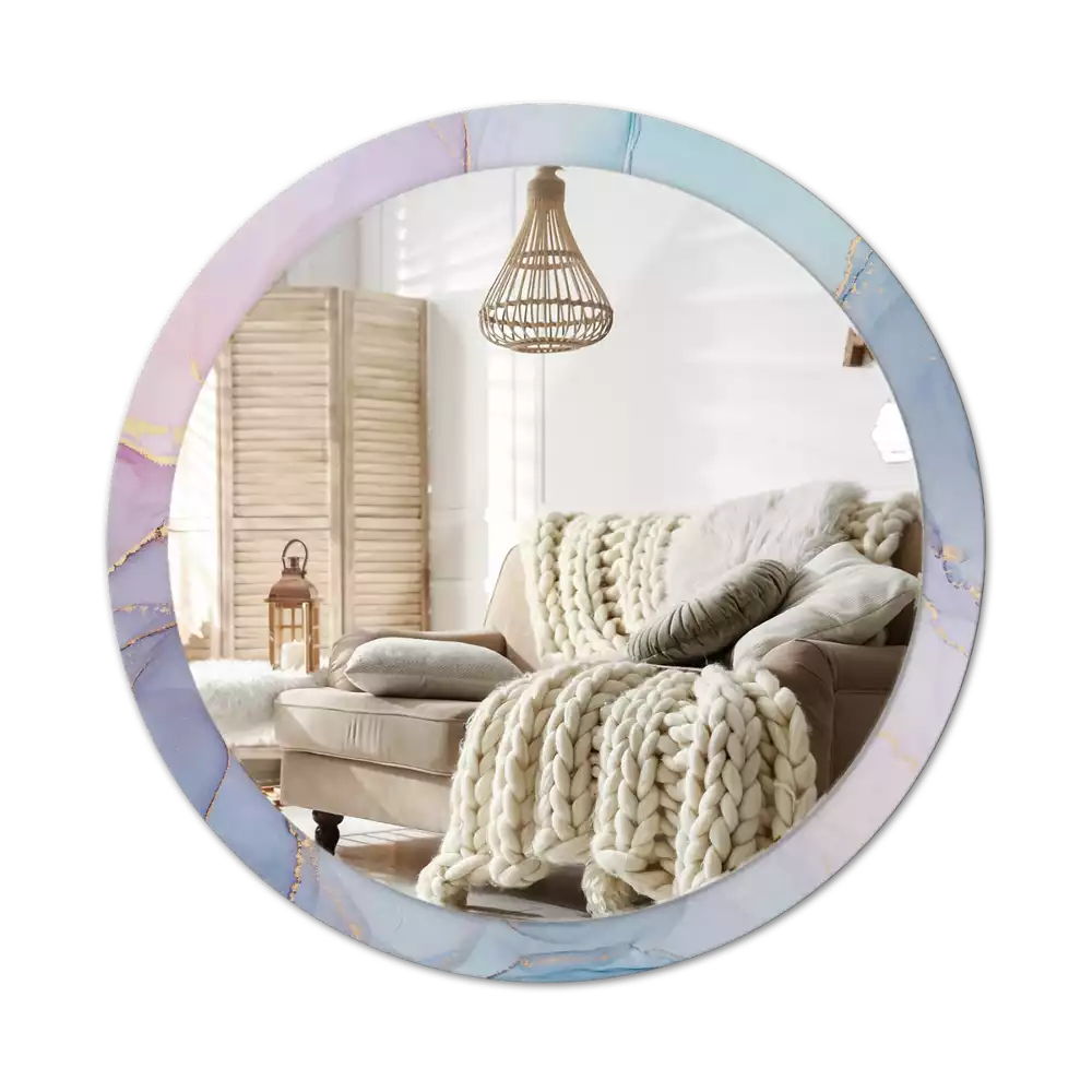 Okrúhle zrkadlo rám s potlačou Abstraktná tekutina