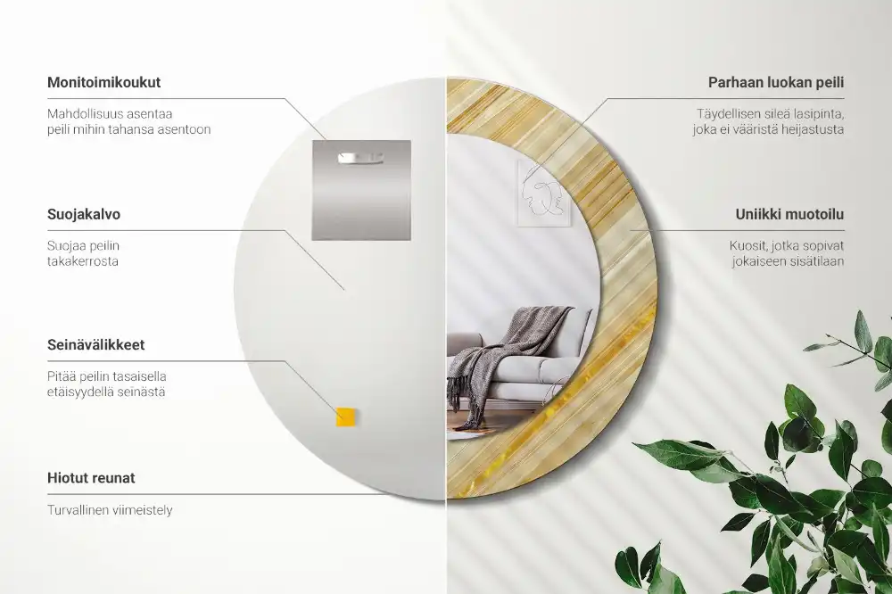 Okrúhle dekoračné zrkadlo na stenu Abstraktný vzor