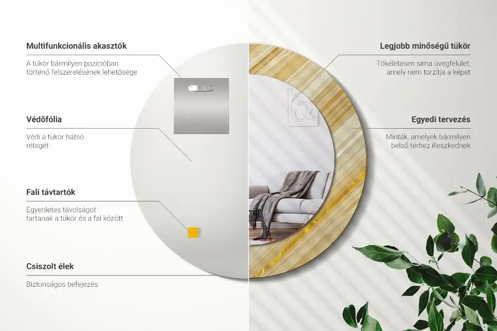 Okrúhle dekoračné zrkadlo na stenu Abstraktný vzor