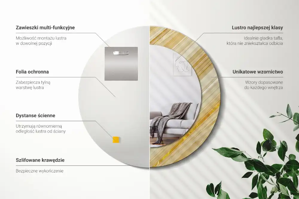 Okrúhle dekoračné zrkadlo na stenu Abstraktný vzor