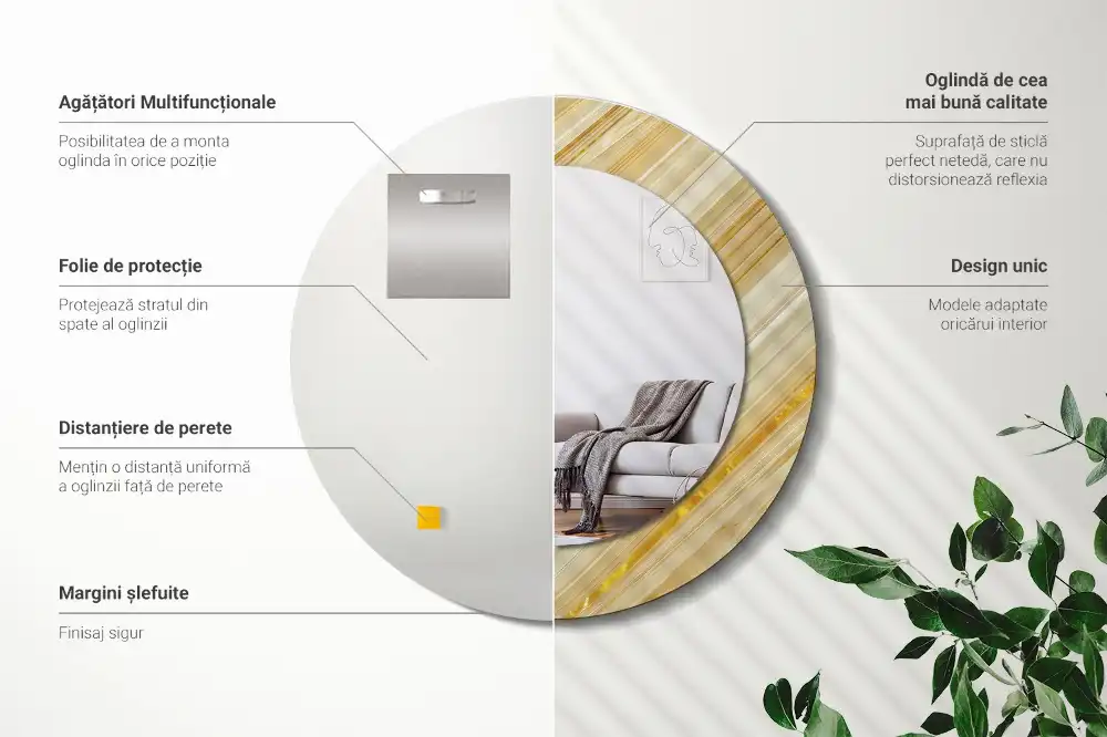 Okrúhle dekoračné zrkadlo na stenu Abstraktný vzor