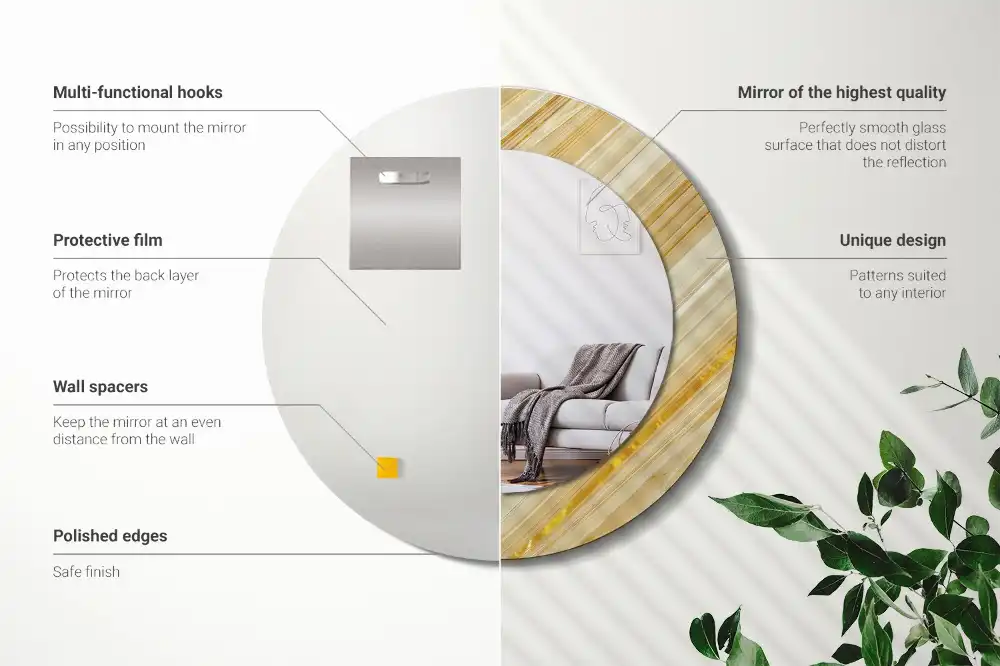 Okrúhle dekoračné zrkadlo na stenu Abstraktný vzor