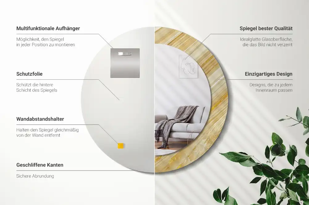 Okrúhle dekoračné zrkadlo na stenu Abstraktný vzor