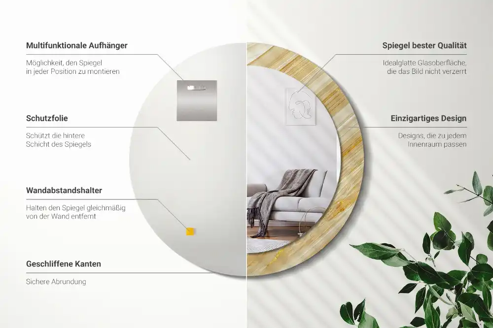 Okrúhle dekoračné zrkadlo na stenu Abstraktný vzor