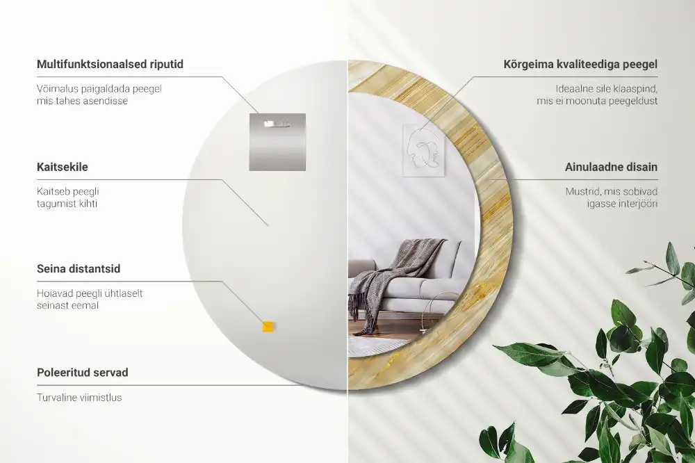 Okrúhle dekoračné zrkadlo na stenu Abstraktný vzor