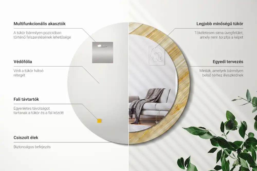 Okrúhle dekoračné zrkadlo na stenu Abstraktný vzor