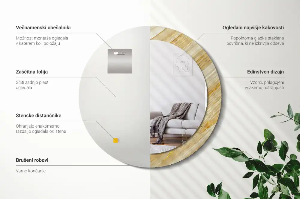 Okrúhle dekoračné zrkadlo na stenu Abstraktný vzor