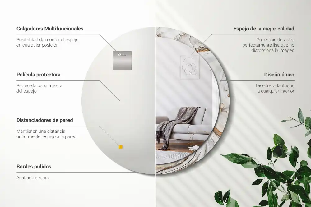 Okrúhle dekoračné zrkadlo na stenu Svetlý mramor