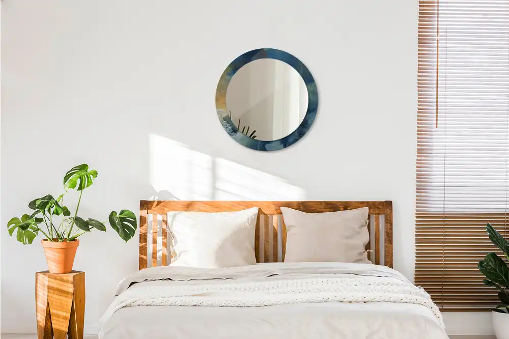 Okrúhle dekoračné zrkadlo na stenu Ónyxový mramor