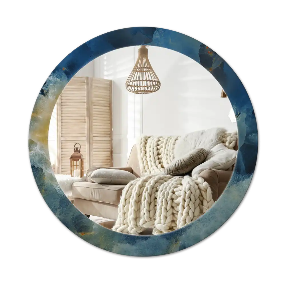 Okrúhle dekoračné zrkadlo na stenu Ónyxový mramor