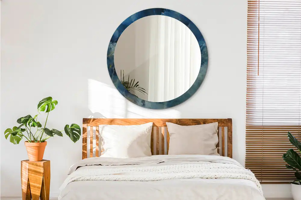 Okrúhle dekoračné zrkadlo na stenu Ónyxový mramor