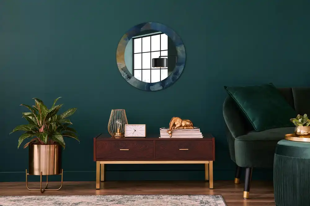 Okrúhle dekoračné zrkadlo na stenu Ónyxový mramor