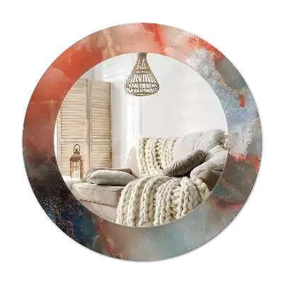 Okrúhle zrkadlo s potlačeným rámom Ónyxové mramory