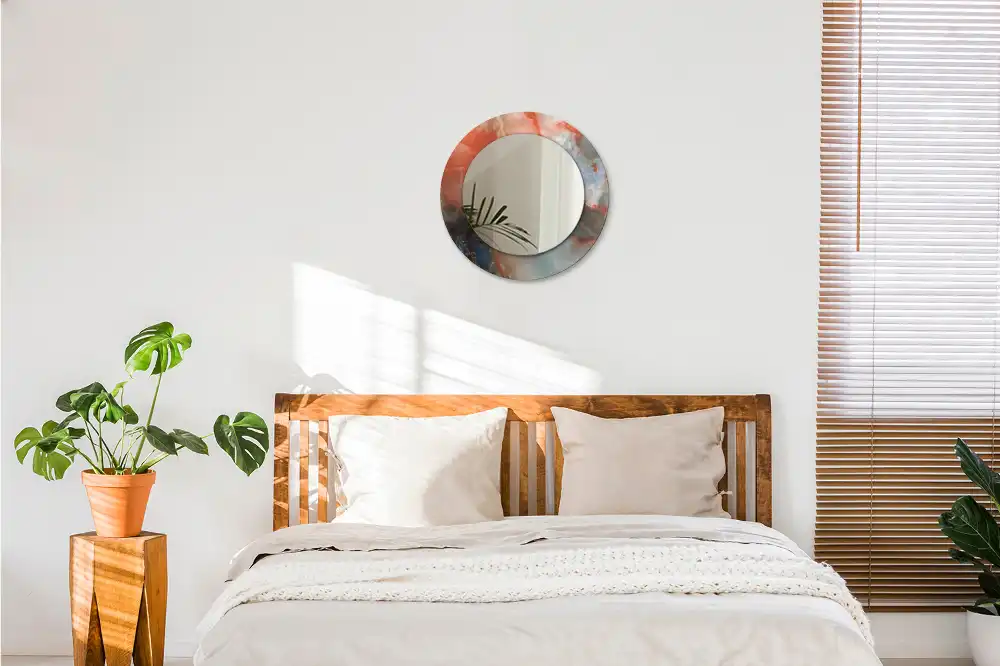 Okrúhle zrkadlo s potlačeným rámom Ónyxové mramory