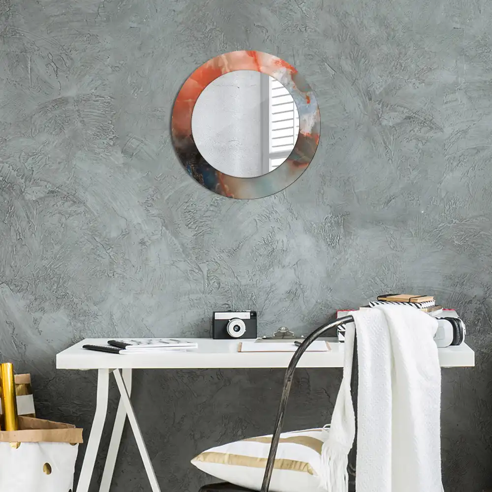 Okrúhle zrkadlo s potlačeným rámom Ónyxové mramory