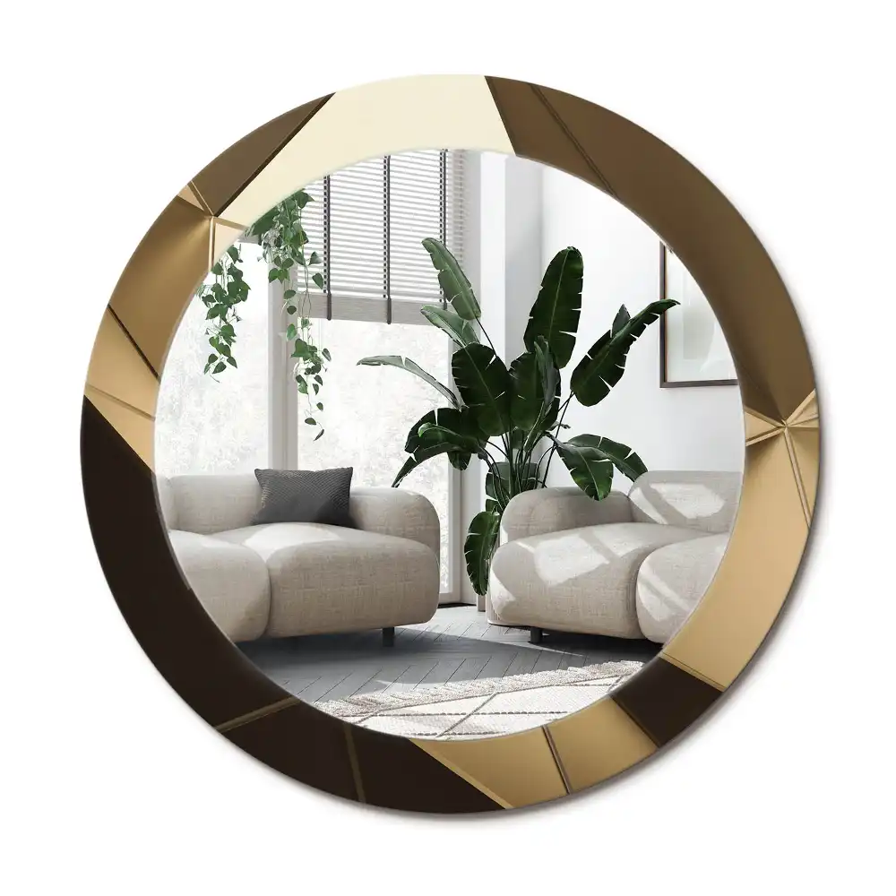 Okrúhle zrkadlo s potlačeným rámom Moderná abstrakcia