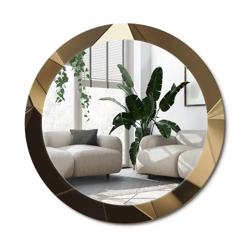 Okrúhle zrkadlo s potlačeným rámom Moderná abstrakcia
