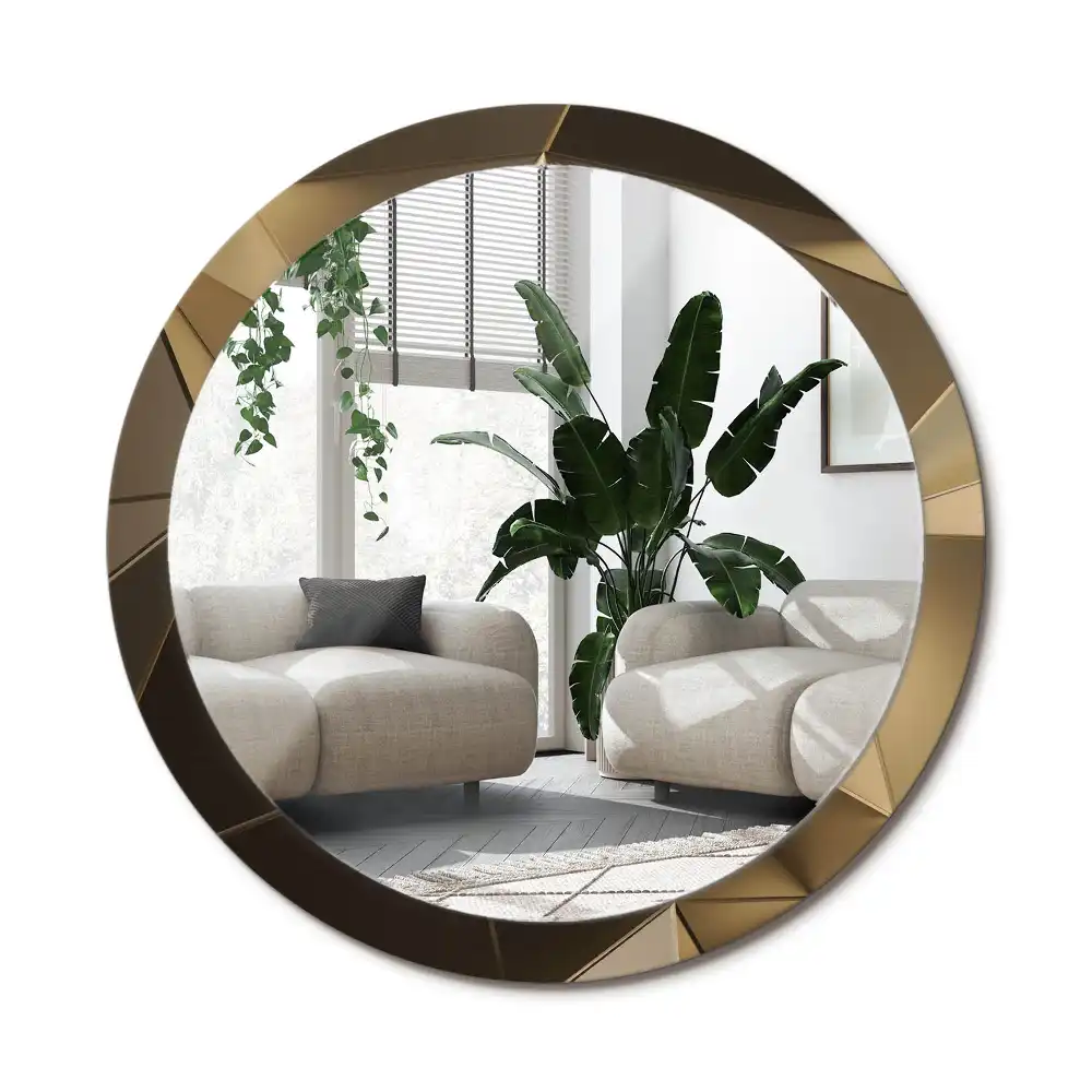 Okrúhle zrkadlo s potlačeným rámom Moderná abstrakcia