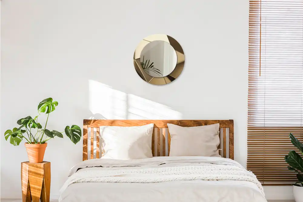 Okrúhle zrkadlo s potlačeným rámom Moderná abstrakcia