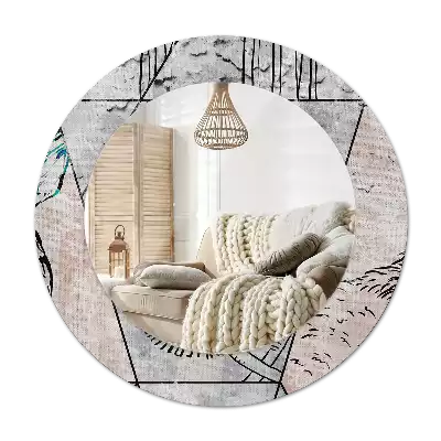 Okrúhle dekoračné zrkadlo na stenu Abstraktné zvieratá