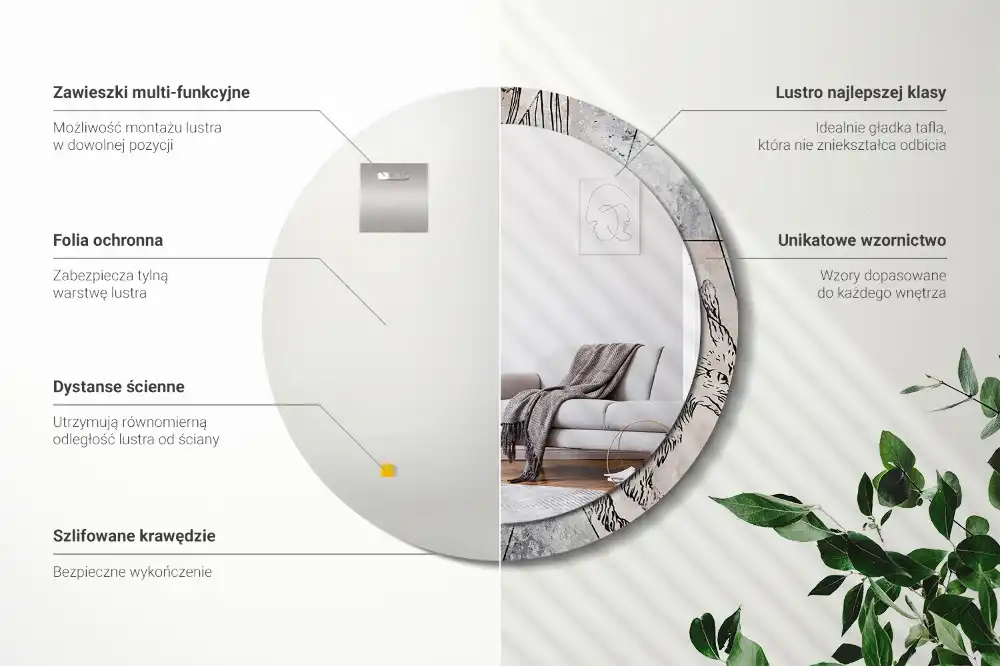 Okrúhle dekoračné zrkadlo na stenu Abstraktné zvieratá