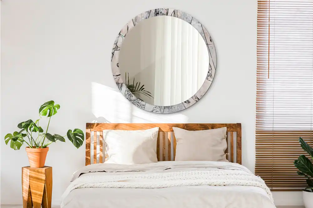 Okrúhle dekoračné zrkadlo na stenu Abstraktné zvieratá