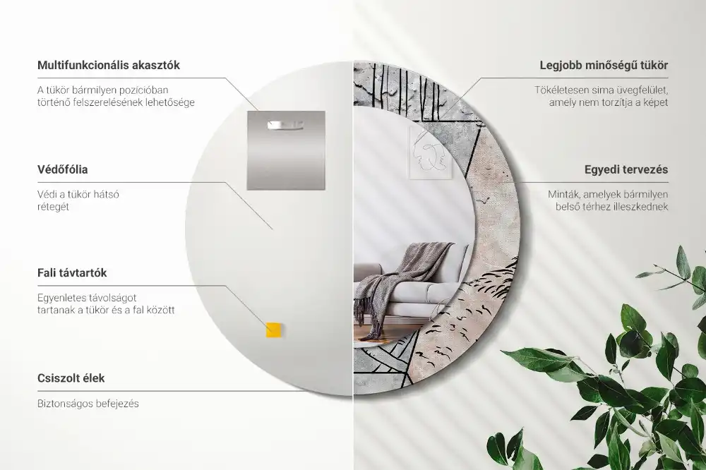 Okrúhle dekoračné zrkadlo na stenu Abstraktné zvieratá