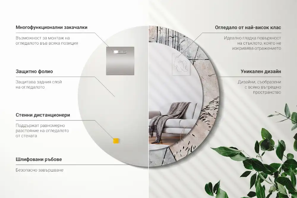 Okrúhle dekoračné zrkadlo na stenu Abstraktné zvieratá