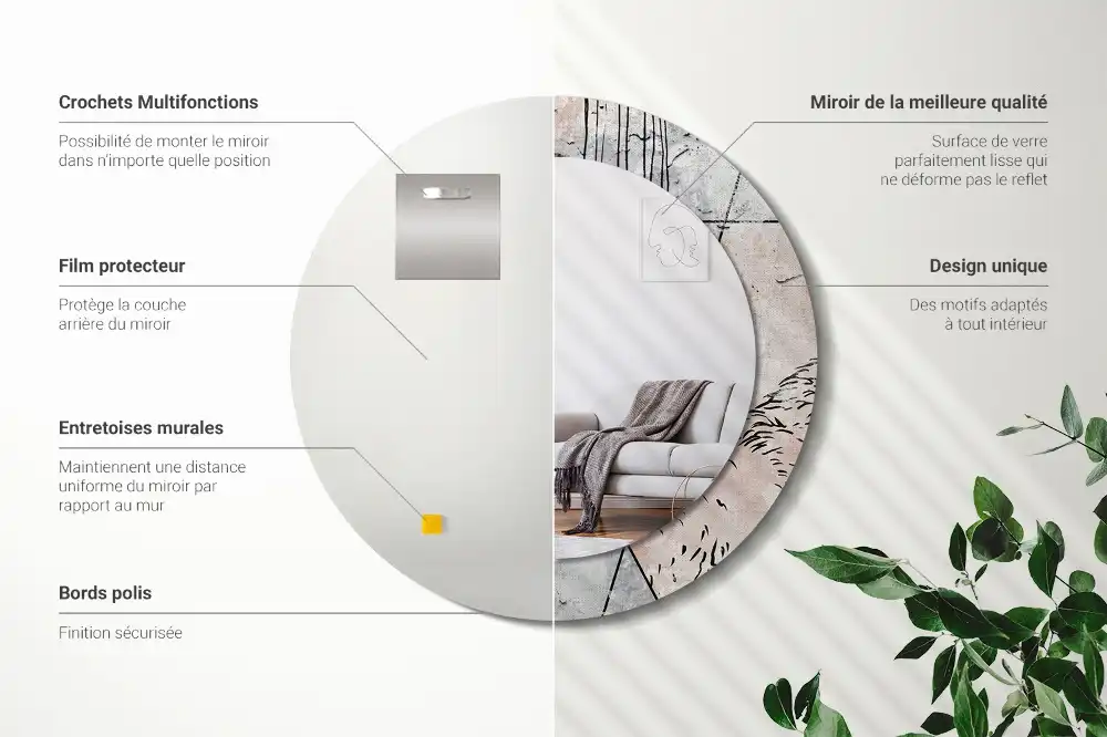 Okrúhle dekoračné zrkadlo na stenu Abstraktné zvieratá