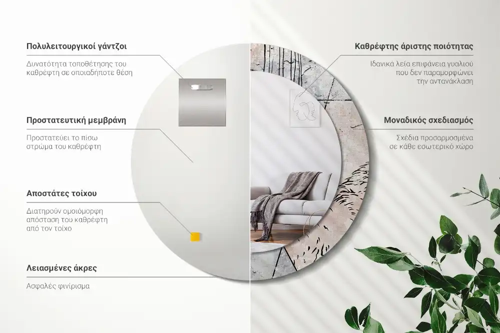 Okrúhle dekoračné zrkadlo na stenu Abstraktné zvieratá