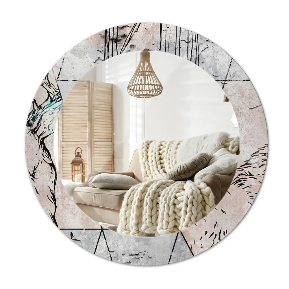 Okrúhle dekoračné zrkadlo na stenu Abstraktné zvieratá