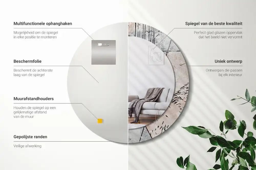 Okrúhle dekoračné zrkadlo na stenu Abstraktné zvieratá