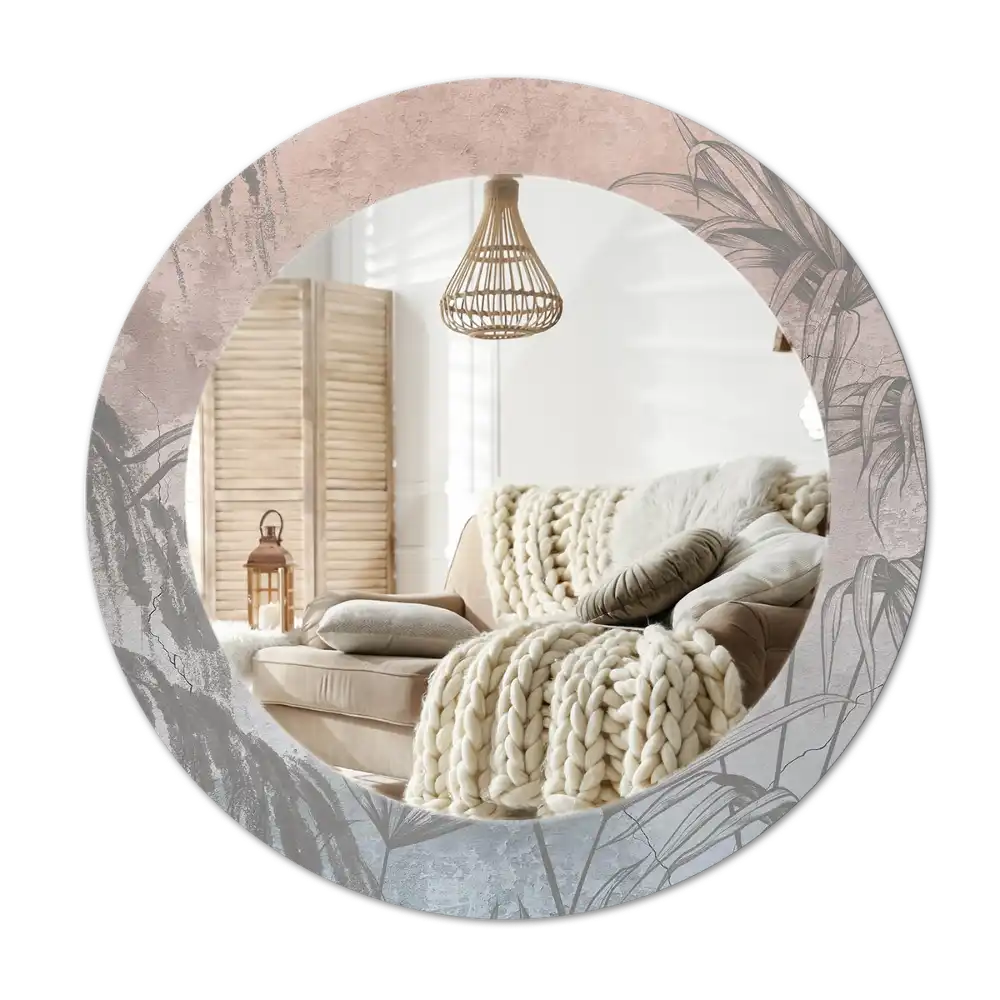 Okrúhle zrkadlo s potlačeným rámom Tropické kvety