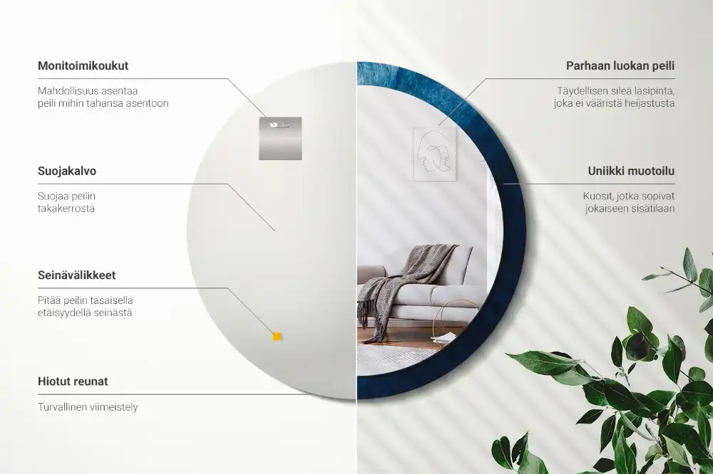 Okrúhle zrkadlo rám s potlačou Abstraktné umenie