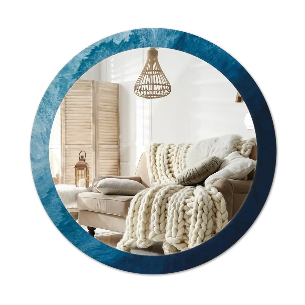 Okrúhle zrkadlo rám s potlačou Abstraktné umenie