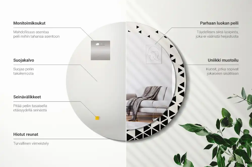 Okrúhle dekoračné zrkadlo na stenu Geometrická abstrakcia