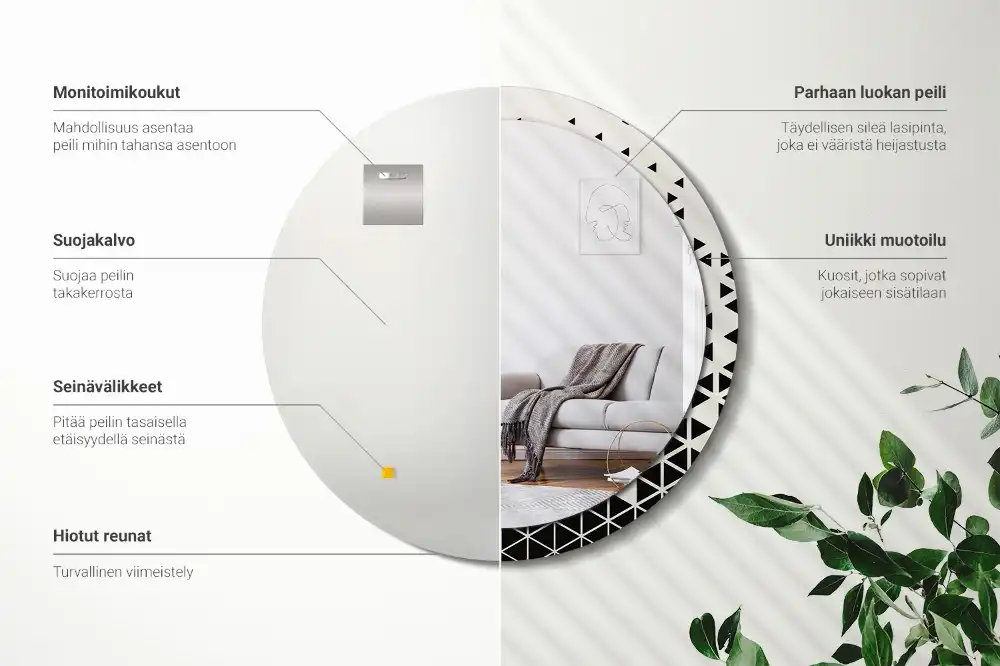 Okrúhle dekoračné zrkadlo na stenu Geometrická abstrakcia